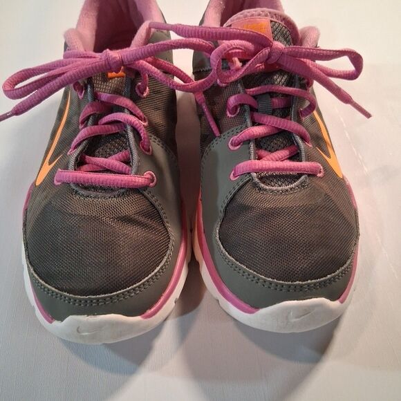 Nike Flex Trainer Women’s Size 7 Athletic Running Shoes Gray Pink Orange - Picture 4 of 9